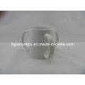 Three Handle Mug, 11oz Three Handle Ceramic Mug